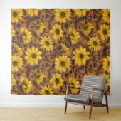 Sunroot, wilde Sonnenblumen in Gelb und Braun Wandteppich (Beispiel (Horizontal))