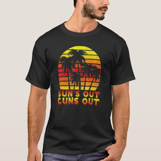 Suns aus Guns Palm Beach Retro 80er Sommerferien T-Shirt (Vorderseite)