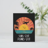 Suns Flugzeug raus, Vintager Sonnenuntergang rückg Postkarte (Stehend Vorderseite)