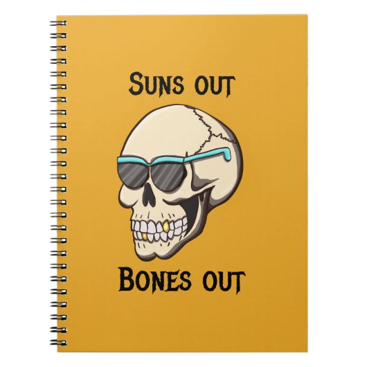 Suns Out Bones Out Skull Spiral Notebook Notizblock (Vorderseite)