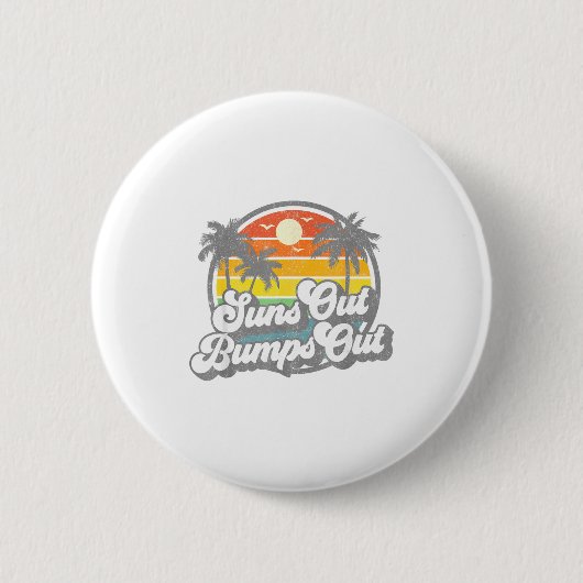 Suns Out Bumps Out Beach Funny Pregnancy Cute Mate Button (Vorderseite)