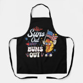 Suns Out Buns Out Funny Hot Dog Patriotic USA 4. Schürze (Vorderseite)