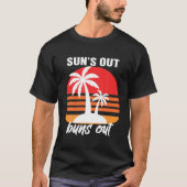 Sun's out Buns, Palmen Tree Summer T-Shirts, Retro T-Shirt (Vorderseite)