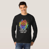 Suns Out Tongues Out Poms Out Pomeranian Humor Pom T-Shirt (Vorne ganz)