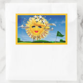 SUNS! SUNSHINE! SUNNY DAY OF GOLF! RECHTECKIGER AUFKLEBER (Tasche)