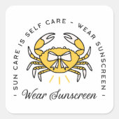 Sunscreen spf dermatologist self care sun reminder quadratischer aufkleber (Vorderseite)