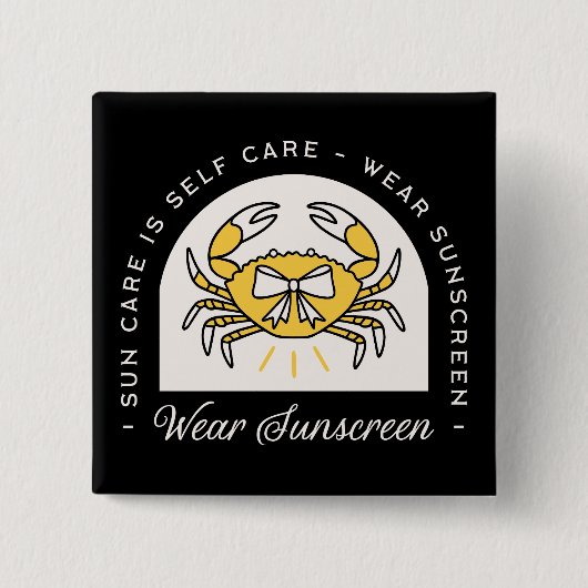 Sunscreen spf sun uv protection reminder quotes button (Vorderseite)