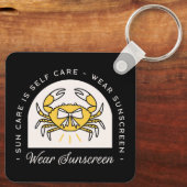 Sunscreen spf sun uv protection reminder quotes schlüsselanhänger (Rückseite)