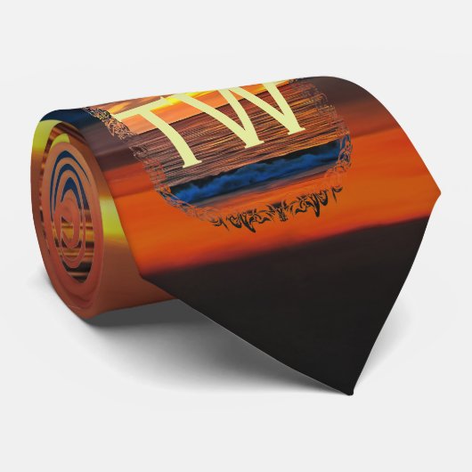 Sunset 1577 Monogramm Krawatte (Gerollt)