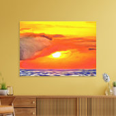 Sunset 2443 Original Art Leinwanddruck (Insitu (Wohnzimmer))