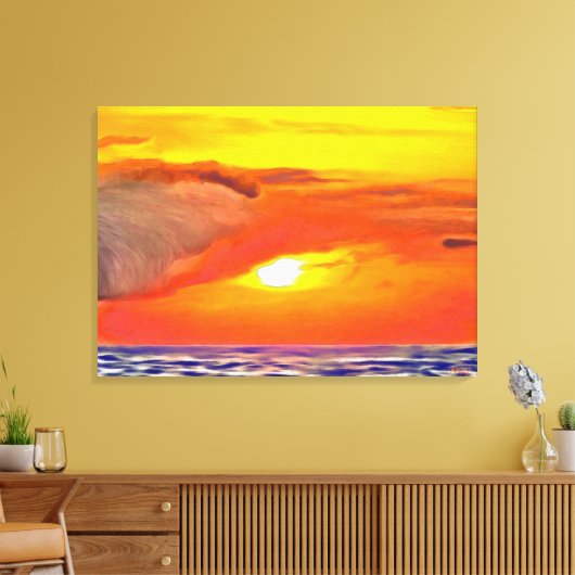 Sunset 2443 Original Art Leinwanddruck (Insitu (Wohnzimmer))