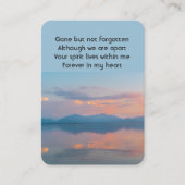 Sunset Abend Sky Dusk Memorial Pocket Keepake Visitenkarte (Vorderseite)