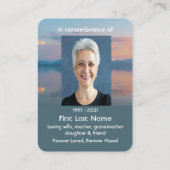 Sunset Abend Sky Dusk Memorial Pocket Keepake Visitenkarte (Rückseite)