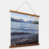 Sunset Across Glacier Nationalpark Wandteppich Mit Holzrahmen (Gewinkelt)