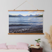 Sunset Across Glacier Nationalpark Wandteppich Mit Holzrahmen (Schlafzimmer)