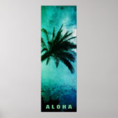 Sunset Aloha Hawaii Palm Trees Tropics Travel Poster (Vorne)