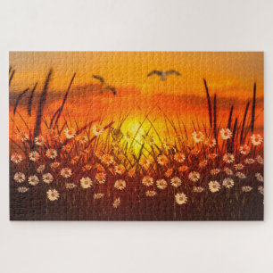 Sunset and Daisies Puzzle