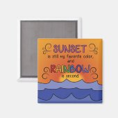 Sunset and Rainbow Magnet - Square (Vorderseite/Rückseite)