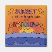 Sunset and Rainbow Magnet - Square (Vorne)
