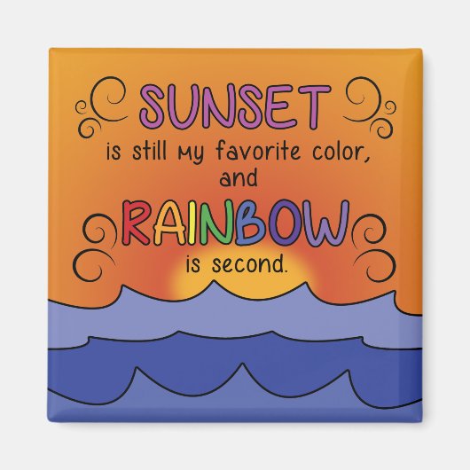 Sunset and Rainbow Magnet - Square (Vorne)