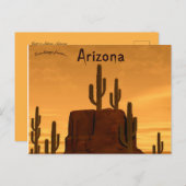 Sunset and Rock Cacti in Sedona Arizona Postkarte (Vorne/Hinten)