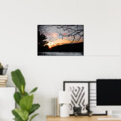 Sunset and Snowy Field Poster (Heimbüro)