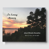 Sunset and Tree Funerary Guest Book Gästebuch (Vorderseite)