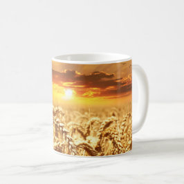 Sunset and Wheat Field Kaffeetasse