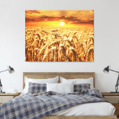 Sunset and Wheat Field Leinwanddruck (Insitu (Schlafzimmer))