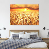 Sunset and Wheat Field Leinwanddruck (Insitu (Schlafzimmer))