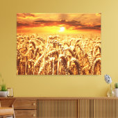 Sunset and Wheat Field Leinwanddruck (Insitu (Wohnzimmer))