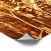 Sunset and Wheat Field Poster (Ecke)