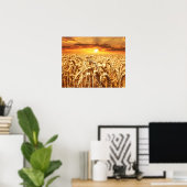 Sunset and Wheat Field Poster (Heimbüro)
