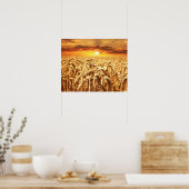 Sunset and Wheat Field Poster (Küche)