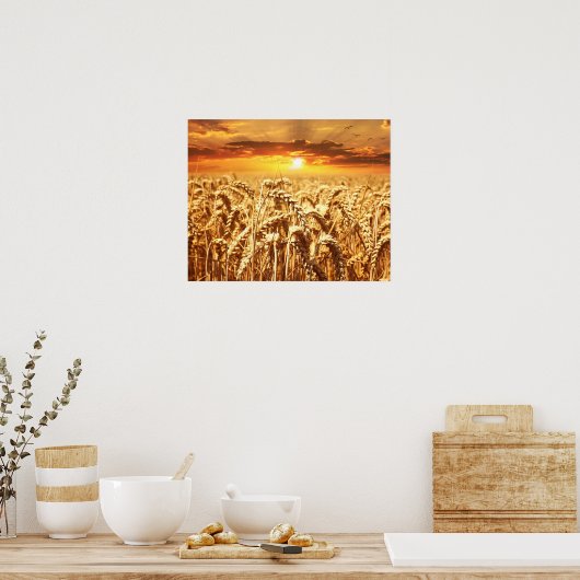 Sunset and Wheat Field Poster (Küche)