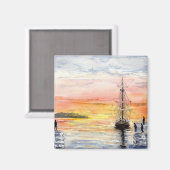 'Sunset Ankunft' Magnet (Vorderseite/Rückseite)