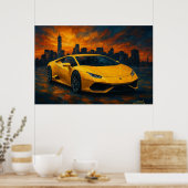 Sunset Apex Auto Poster (Küche)
