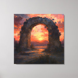 Sunset Arch - Painterly Style Landscape Art Leinwanddruck