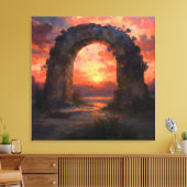 Sunset Arch - Painterly Style Landscape Art Leinwanddruck (Insitu (Wohnzimmer))