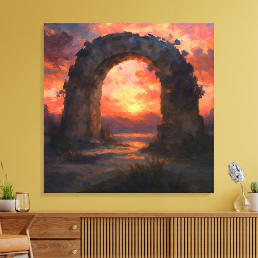 Sunset Arch - Painterly Style Landscape Art Leinwanddruck (Insitu (Wohnzimmer))