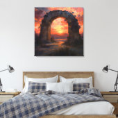 Sunset Arch - Painterly Style Landscape Art Leinwanddruck (Insitu (Schlafzimmer))