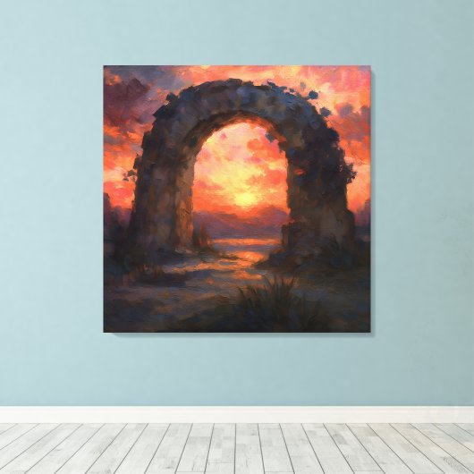 Sunset Arch - Painterly Style Landscape Art Leinwanddruck (Insitu (Holzboden))
