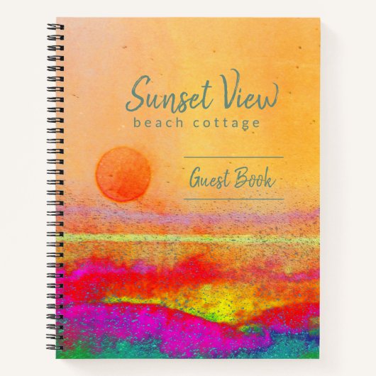Sunset Art Beach House Ferienwohnung Gästebuch Notizblock (Vorderseite)