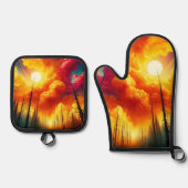 Sunset Art Ofenhandschuh & Topflappen-Set (Vorderseite)