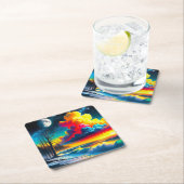 Sunset Art Rechteckiger Pappuntersetzer (Vor Ort)