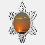 Sunset at Cayeux sur Mer in Frankreich Schneeflocken Zinn-Ornament (Rechts)