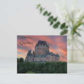 Sunset at Chateau Frontenac Quebec Canada Postkarte (Stehend Vorderseite)