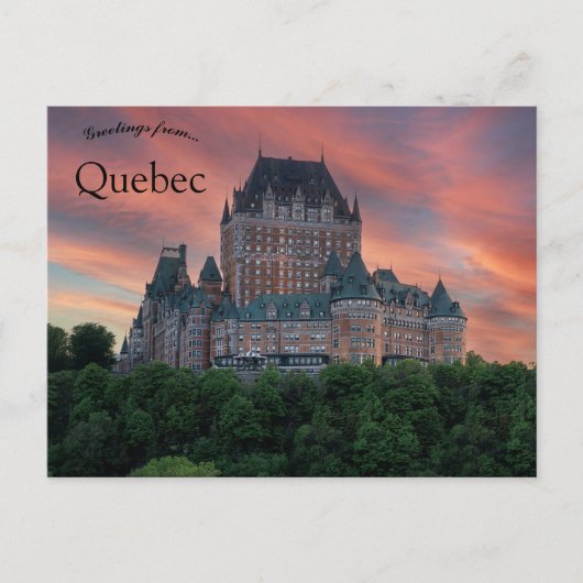 Sunset at Chateau Frontenac Quebec Canada Postkarte (Vorderseite)