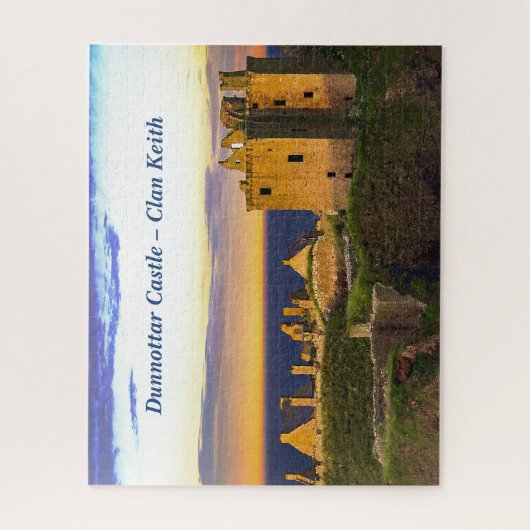 Sunset at Dunnottar Castle - Schottischer Clan Kei Puzzle (Vertikal)