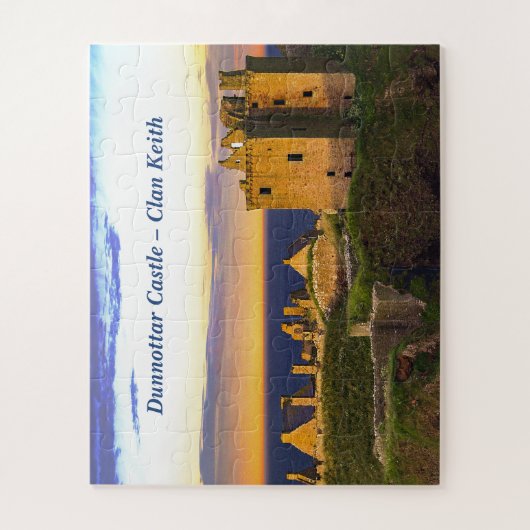 Sunset at Dunnottar Castle - Schottischer Clan Kei Puzzle (Vertikal)